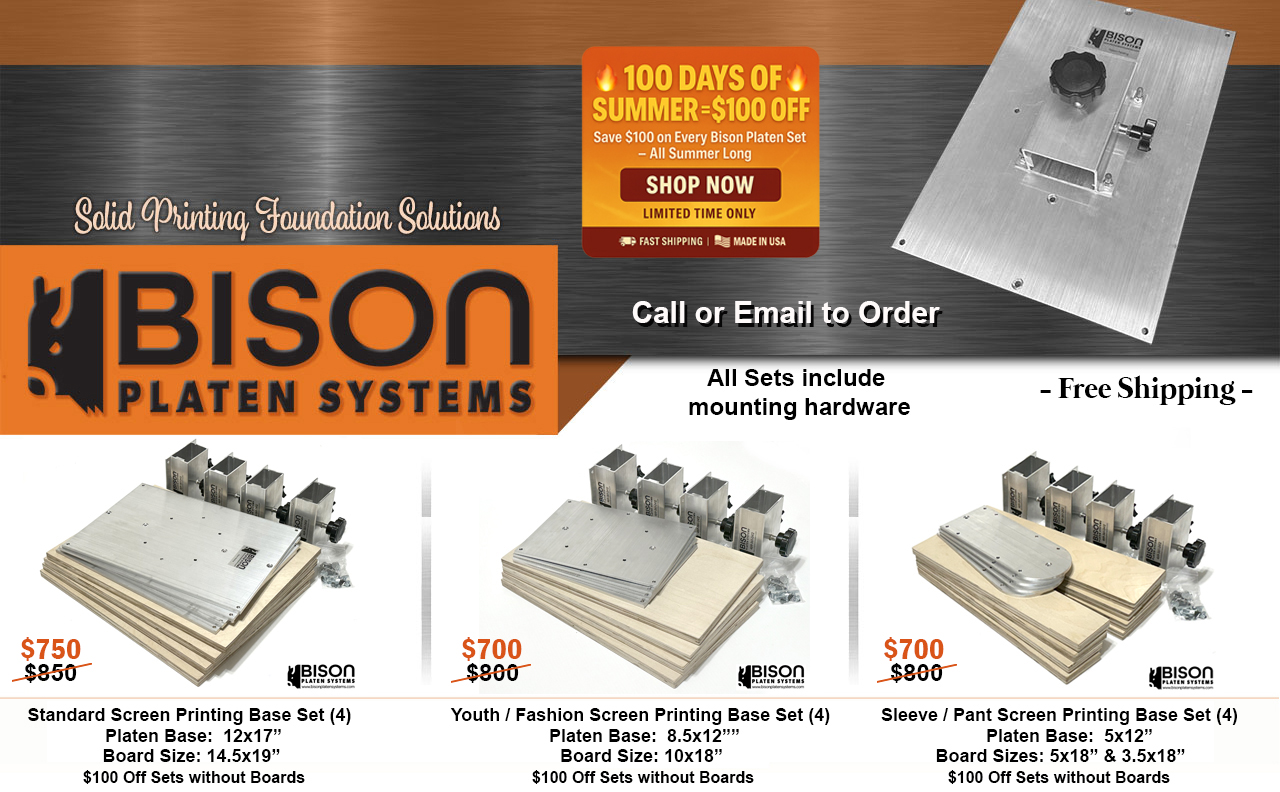 Screen Printing Platen Pallet Aluminum Set - Bison Platen